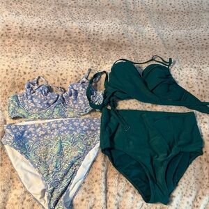 Old Navy Green and Blue Women's Bikini Set